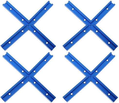 4Set T-Track Intersection kit Blue for Woodworking, Universal Aluminum T Tracks Tool Accessories...