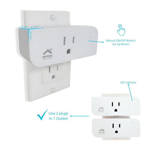 QPCOM Smart Plug for Home Automation, 15A Single Outlet. It Compatible with Alexa, Google Assistant, Controlled by QPCOM Smart App, Safe for Kids,...