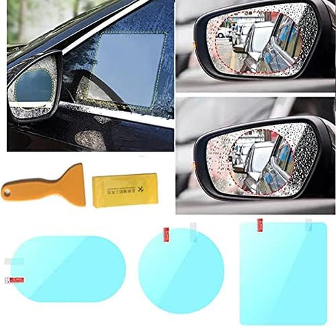 2PCS Film Anti Rain Water Repellent Film Car Mirror Window Clear Films Anti Dazzle Rearview Mirror Anti Fog Rainproof Film (Elliptic-135x95mm)...