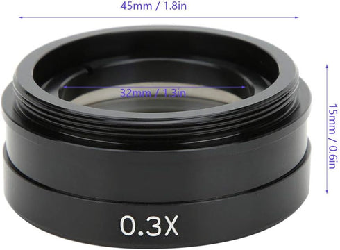 Replacement Camera Lens, Magnification 0.3X Microscope Lens, Black Metal C-Mount for XDC Microscope XDS Microscope...