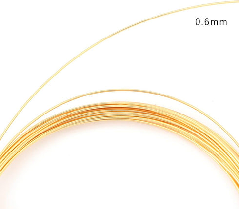 18K Gold Plated Wire 0.6mm 5 Meters Bead Cord for Bracelet Necklace Charm Beading Jewelry Making Findings...