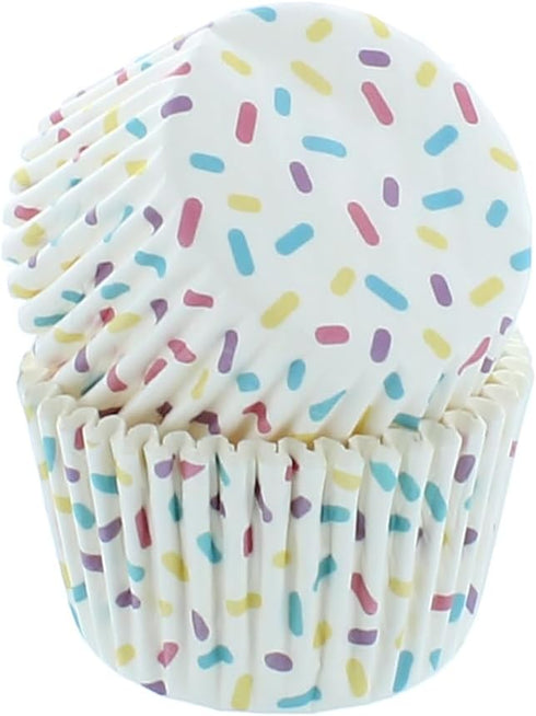 Bakery Crafts Pastel Everyday Baking Cups - 300-2" Cupcake Liners With Multi-colored Stars, Confetti, And Flowers In Pastel Shades, Greaseproof Pa...