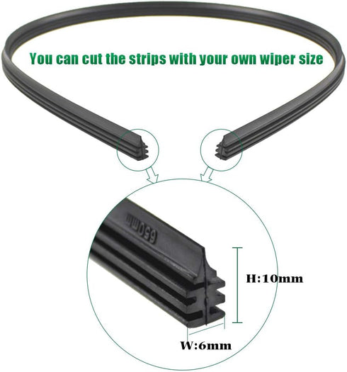 Car Frameless Windshield Wiper Blade Refills Rubber strips Pack of 2 (30 Inches)...