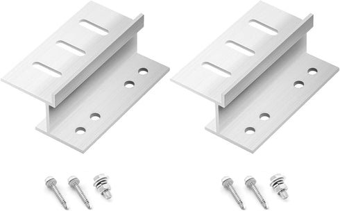 Newpowa Solar Panel Mounting Z Bracket with Nuts and Bolts Supporting for RV, Boat, Wall, Off Grid Roof Installation A Sets of 4 Units Sliver Alum...