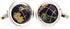 Globe Map Earth Really Spins Pair Cufflinks in a Presentation Gift Box & Polishing Cloth...
