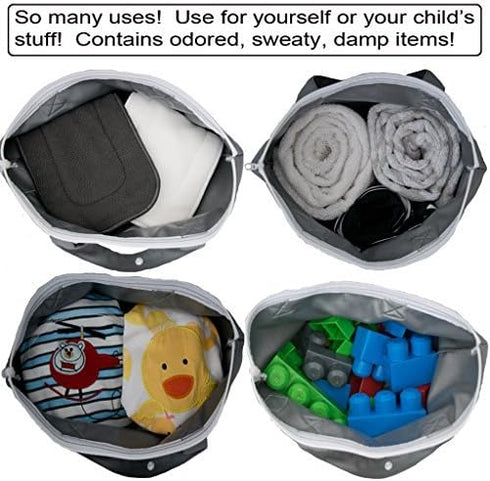 MOM & BAB Wet Bags for Baby Cloth Diapers, Swimsuits and Towels, Travel, Wet Dry Bag for Diaper Bag, Breast Pump Parts, Gym | Water & Odor Resista...