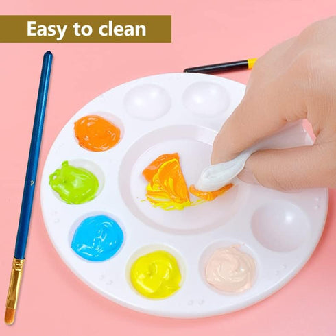 15 Pack Paint Tray Palettes for Kids, Plastic White Palettes for Students, Paint Holder, Paint Supplies...