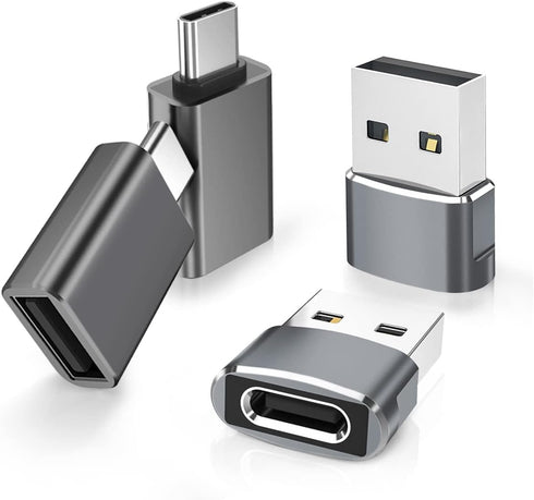 Elebase 4Pack USB to USB C Adapter&Type C Male to 3.0 Female Charger,Thunderbolt 4 to Type A OTG Converter for iPhone 12 13 14 15 MacBook Pro Appl...