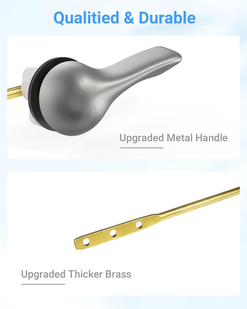 Universal Toilet Handle Replacement Kit Front Mount Toilet Lever Replacement with Stainless Steel Flapper Chain, Toilet Repair Kit Compatible with...