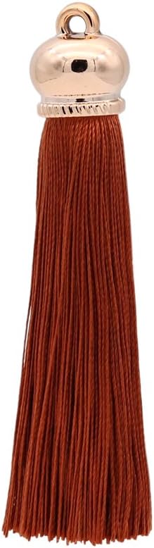 80mm Polyester Soft Tassel Ice Silk Tassel End Stopper Pendant Connectors with Gold Tassels Cap for DIY Jewelry Accessories Making/Earring/Curtain...