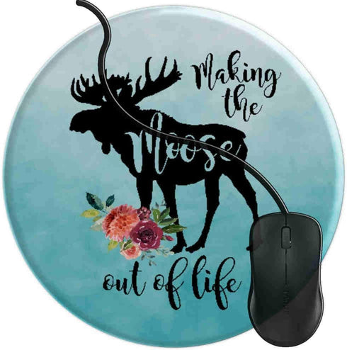 Mouse Pad for Computers,Gaming Mouse-Pads Office for Laptop Mouse Mat for PC Non Slip Mice Pad Making Moose Out of Life 2T321...