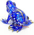Handmade Mini 2" Glass Blue Frog Figurines Blown Glass Art/Miniature Animals/Collectible Figures Gift Ideas/Tiny Ornament Cool Stuff Decor N5...