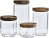 1PCS 450G/15oz Empty Clear Glass Canister Home Kitchen Food Storage Container Jars Pots With Airtight Wood Lids Food Organizer Vial Dispenser for ...