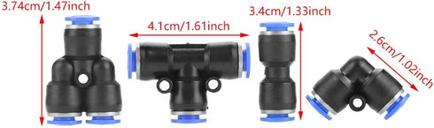 Pneumatic Quick Fittings, 6mm 0-0.9MPa 360 Degree Rotation Air Hose Push Connector Pneumatic Quick Connector for Pneumatic Tools for Air Piping fo...