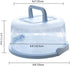 FEOOWV Plastic Small Cake Carrier Holder Round Container with Handle Suitable for 6~8 inch Diameter and 4 inch Height Small Cake (Blue)...