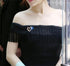 Classic Crystal Pearl Heart Brooch Pin Trendy Clothing Dress T-shirt Heart Scarf Brooch Double Heart Scarf Brooch Pin for Women Wedding Brooch...