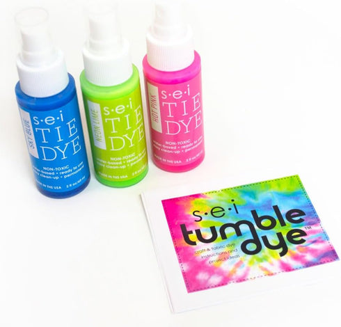 S.E.I. Neon Tie Dye Kit 3 Pack: Pre-Mixed Spray Tie Dye Kit, Easy-to-Use, Non-Toxic Fabric Dye in Hot Pink, Neon Lime, and Sky Blue, Shake and Spr...