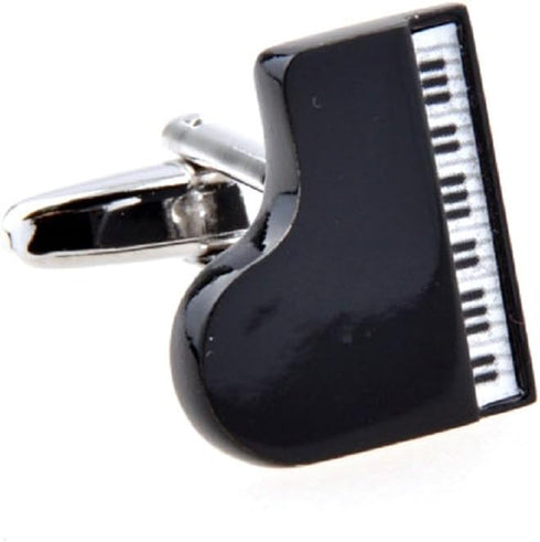 Grand Piano Black Pair Cufflinks in a Presentation Gift Box & Polishing Cloth...