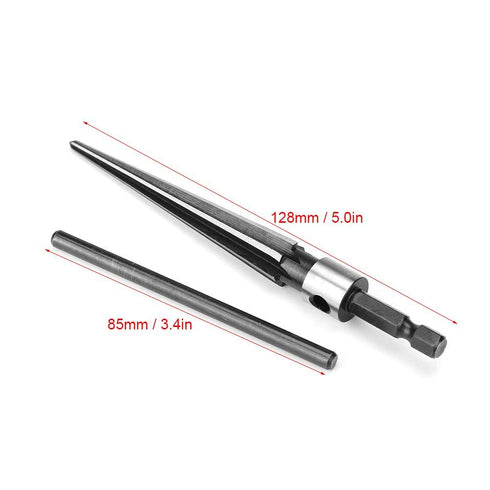 Handheld T Shape Tapered Hex Reamer Bridge Pin Hole Carbon Steel, Handle Drilling Tool for Taper Holes on Top of Planks, Chamfering, Screw Sinking...