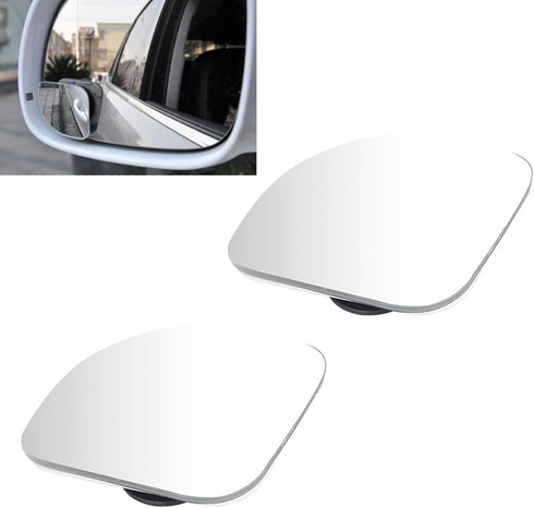 2 PCS Car Blind Spot Mirror, 1.96" Sector-shaped Frameless HD Glass Convex Wide-angle Glass Reversing Assist Mirror, Press-adjustable Accessories,...