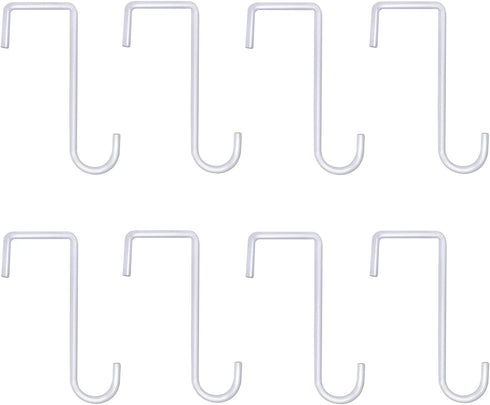 8 Pack White Vinyl Fence Hooks, 2 x 6 inch Pergola Patio Hooks Hangers for Hanging Plants, Planters, Bird Feeders, Lights, Lanterns, Tools...