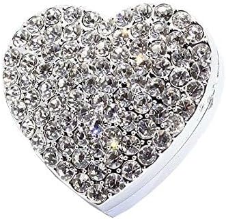 Crystal Sparking Heart Shape Natural Car Vent Clip Air Freshener For Auto (Silver)...