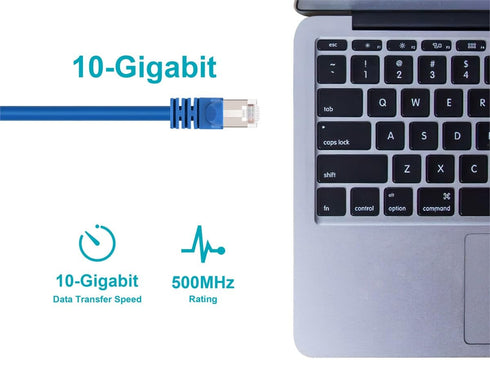 Monoprice Cat6A 3ft Blue Patch Cable Double Shielded (S/FTP) 26AWG 10G Pure Bare Copper Snagless RJ45 Fullboot Series Ethernet Cable...