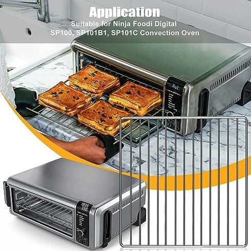 Air Fryer Rack for Ninja Foodi 10 in 1 SP101 Digital Air Fryer Countertop Oven, 13.4''*13.4'' Stainless Steel Air Fryer Accessories Roasting Steam...