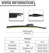 (Pack of 2) Rear Wiper Blade Replacement for Hyundai Elantra GT I30 2013-2017,Jaguar F-PACE 2017-2022,Alfa Romeo Stelvio,E-PACE 2018-2023,Forte 20...