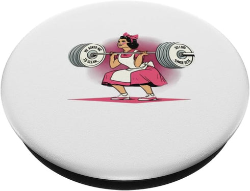 Funny Weightlifting Quote Retro Pun Clean Lifting Exercise PopSockets Standard PopGrip...