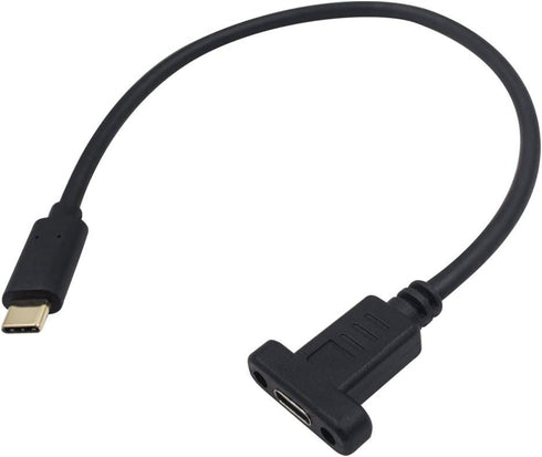 Poyiccot USB 3.1 Type C Extension Cable, USB C Extension Cable Short, USB C Panel Mount 10Gbps 60W USB C Extender Cable for Data & Sync (Straight ...