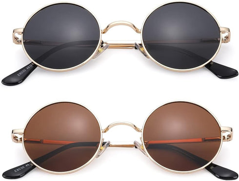 Pro Acme Small Round Polarized Sunglasses for Men Women Circle Retro Shades Metal Hippie Sunglasses UV400...