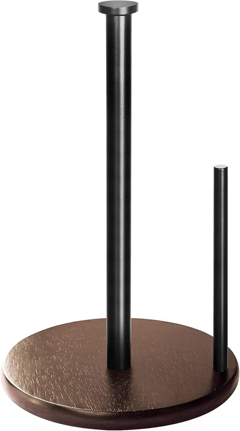 Wood Paper Towel Holder Countertop, OBODING, Farmhouse Kitchen Paper Towel Holders Stand with Real Wooden Base, fits Standard and Jumbo Size Paper...