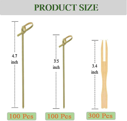 Bamboo Cocktail Forks Appetizer Fruit Food Picks 500 Pcs Food Mini Forks Wooden Cocktail Picks for Cheese Natural Bamboo Wood Party Food Fork Skew...