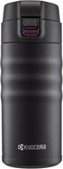 Kyocera 12oz. Ceramic Coated Interior, Double Wall Vacuum Insulated, Stainless Steel Travel Mug-Matt Black...