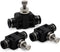 3 Pcs 6mm Tube OD Air Flow Control Valve,Union Pneumatic Speed Control Flow Controller PSA-06 Straight Union Push to Connect Tube Fitting Regulato...