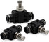 3 Pcs 6mm Tube OD Air Flow Control Valve,Union Pneumatic Speed Control Flow Controller PSA-06 Straight Union Push to Connect Tube Fitting Regulato...