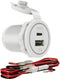 YM1218 USB Type C 12V PD30W FAST CHERGER Waterproof with Cap Type C USB Car Charger Socket 12V/24V for Car, Boat, Golf Cart, Bus, RV, Golf, Automo...