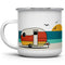 Good Vibes Retro Camper Enamel Mug, Camping Coffee Mug, Beach Surf Lover Gift, Camp Outdoor Mug (12oz)...