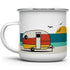 Good Vibes Retro Camper Enamel Mug, Camping Coffee Mug, Beach Surf Lover Gift, Camp Outdoor Mug (12oz)...