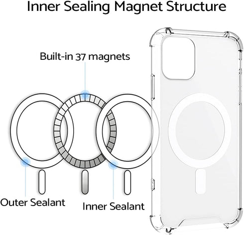 TORU MX Slim for iPhone 11 Magnetic Case, Compatible with Magsafe, Hybrid Transparent HD Clear Case with Detachable Wrist Strap, Scratch Resistant...
