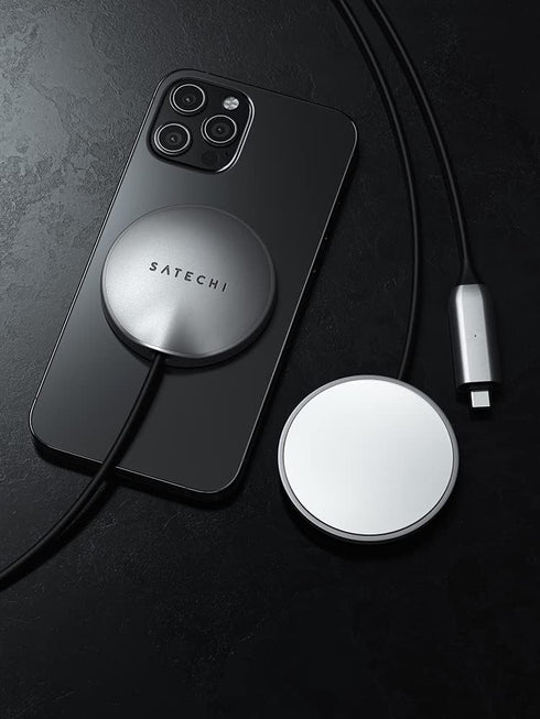 Satechi USB C Magnetic Wireless Charging Cable (Magnetic Wireless Charger) - Compatible with iPhone 16 Pro Max/16 Pro/16/16 Plus, iPhone 15 Pro Ma...