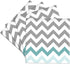 3dRose cst_179811_3 Grey Chevron with Mint Turquoise Zig Zag Accent Gray Zigzag Pattern-Ceramic Tile Coasters, Set of 4...