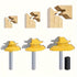 3PCS 45 Degree Lock Miter Router Bit Set, 1/4 Inch Shank Woodworking Tools Set with 1/4 Inch to 1/2 Inch Router Collet Converter for Cutting Heigh...