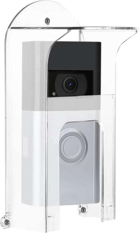 Transparent Doorbell Rain Cover Compatible with Blink/Google/Arlo/Eufy/Wyze/Reolink Video Doorbell, Plastic Doorbell Rain Sun Cover Shield Weather...