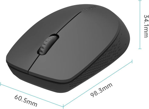 Rapoo Bluetooth 2.4G Wireless Mouse, 2 Bluetooth Channels with 1 USB Receiver Noiseless Mouse, Connect up to 3 Devices, Portable Computer Mice for...