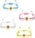 Pingyongchang 4pcs Braided Rope Bracelets Anklet Handmade Colorful Sunflower String Bracelets Boho Adjustable Waterproof Sandy Beach Bracelets Fri...