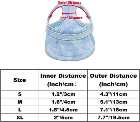 Dog Baseball Cap Pet Hats with Big Ear Holes, Adjustable Baseball Caps for Small Medium and Large Dogs, Comfortable Pet Sun Hat with Adjustable St...
