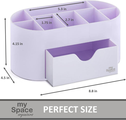 Lavender Desk Organizer for Office Supplies and Desk Accessories - Pen Holder Desktop Organization for Room College Dorm Home School (White Lavend...