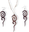 Tribal Wood Earrings and Necklace Set for Women, Long Spiral Dangling Earrings, Adjustable Cord Necklace, Wooden Jewelry...